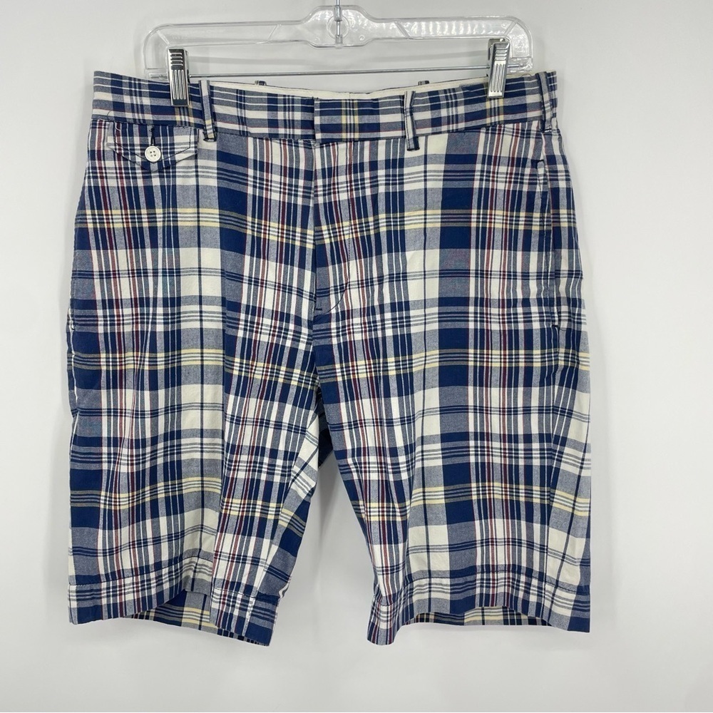 Polo by Ralph Lauren sportswear men’s blue plaid shorts size 33 Y2K 10” inseam